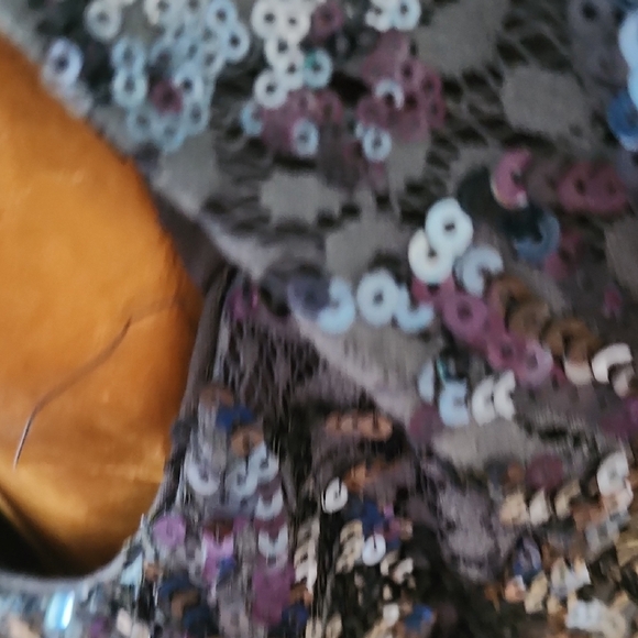 Blue Lace and Sequin Embellished Gown - Picture 16 of 17